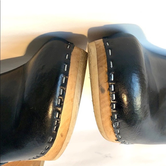Maguba Stockholm Black Size 40 Clogs EUC W Light Unvarnished Alder Wood … - Picture 9 of 13